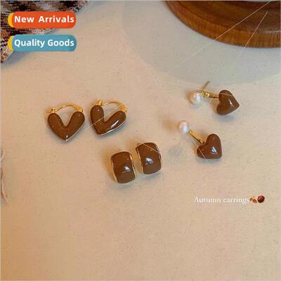 Autumn winter Merad color 百搭耳钉 female ins tide niche ret