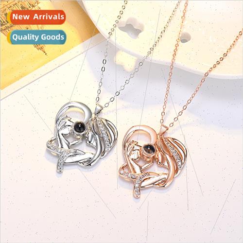 I love you projection necklace female simple mother child li