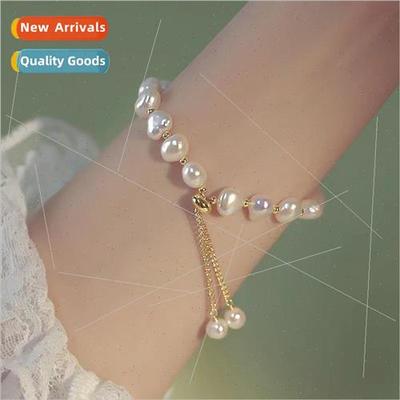 Vintage baroque shaped pearl bracelet women ins niche hundre