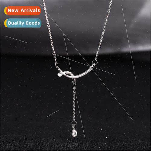 Korea new curved line smile necklace female summer new niche
