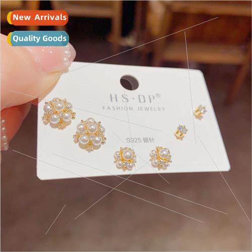 s925 silver needle fairy sweet small delicate pearl earrings