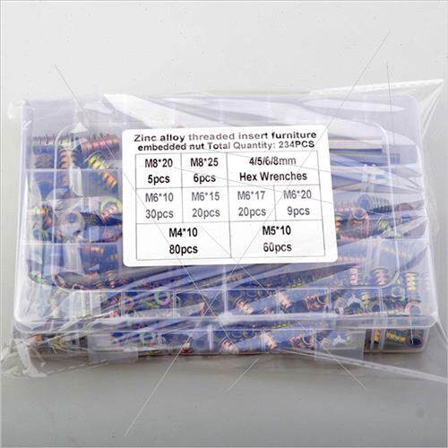 234pcs M4-M8 Trapezoidal nuts wh internal external teeth T-s
