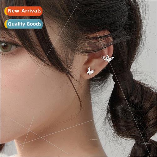 Butterfly earrings whout ear holes female texture sweet smal