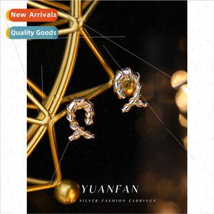 925 silver cold wind color separation braided earrings femal