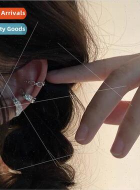 Hip hop ear bone clip male punk lava bump texture lock chain