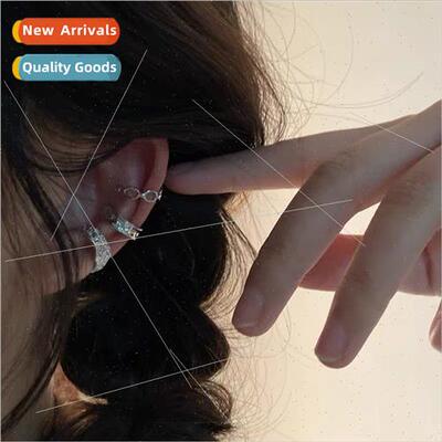 Hip hop ear bone clip male punk lava bump texture lock chain