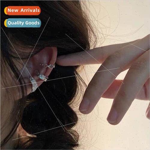 Hip hop ear bone clip male punk lava bump texture lock chain