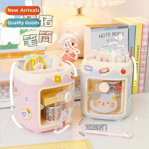 Cartoon pig pen holder students cute multifunction wh compar