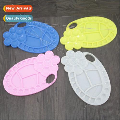 Children Watercolor Acrylic Handheld Plastic Palette Flower