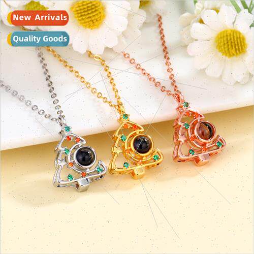 Christmas Tree Necklace Women  che Minimalist I Love You Pro