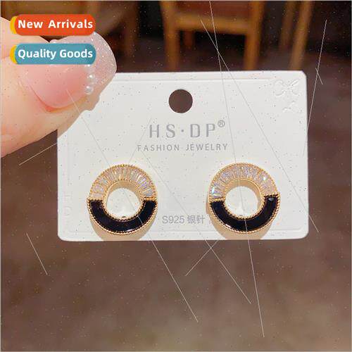 Korea exquise super flash zirconia circle earrings female s9
