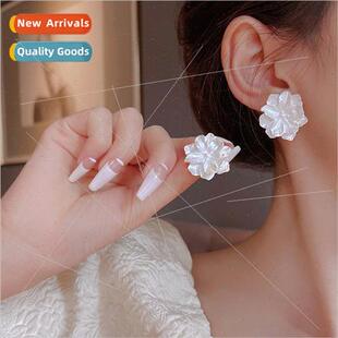 earrings needle wave new 2022 flower whe Korea silver s925