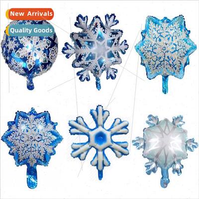 New snowflake shape aluminum film balloon winter snowflake f