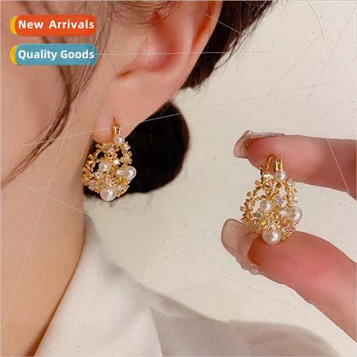 Fashion hollow flower basket earrings female sweet earrings