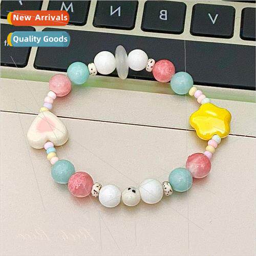 Spring colorful candy color cute wind beaded bracelet flower