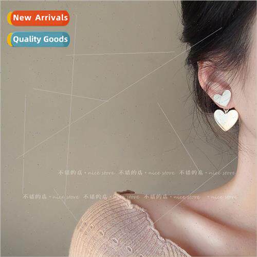 Gentle milky whe back hanging two wear earrings silver needl