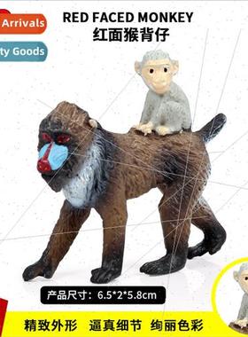 Solid Wildlife Model Back Cubs Red ded Monkey Zoo Baboon Ora