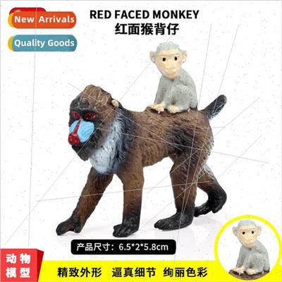 Solid Wildlife Model Back Cubs Red ded Monkey Zoo Baboon Ora