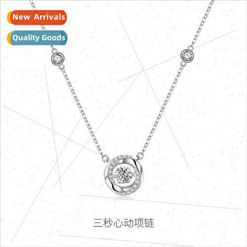 s925 silver three seconds heartbeat necklace women niche swe