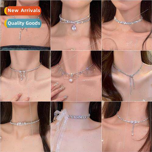 choker glter diamond collar women necklace premium niche col