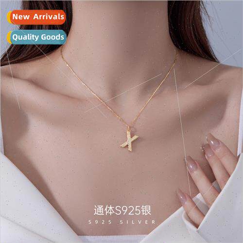 S925 silver KoreaEnglish letters necklace female Nordic hip-