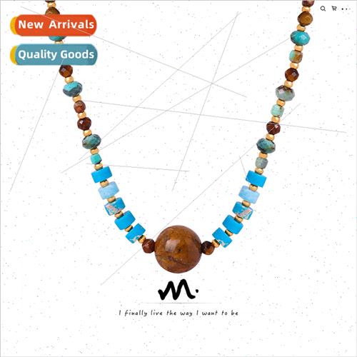 Europe new retro bohemian natural stone agate pendant handma