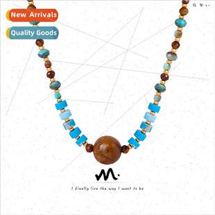 Europe new retro bohemian natural stone agate pendant handma