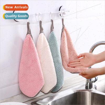 Hangable Coral Velvet Thickened HTowel Pine适用Apple Pattern