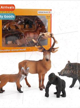 Elk red fox boar model children est wildlife static ornament