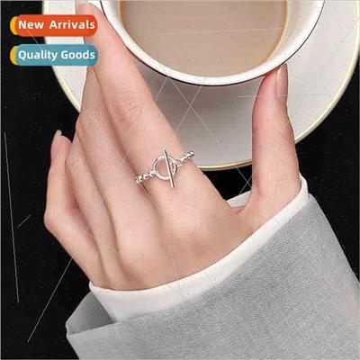 Chain round bead ring opening simple versatile HK students f