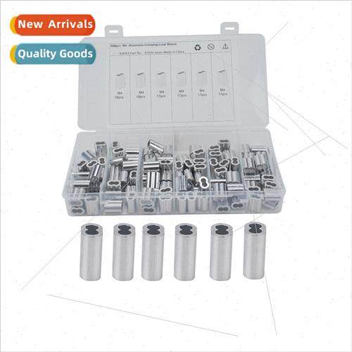 100pcs boxed-4mm wire rope aluminum sleeve aluminum clevis 8