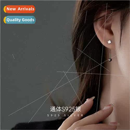 925 silver glter diamond zirconia threaded ear wires short i