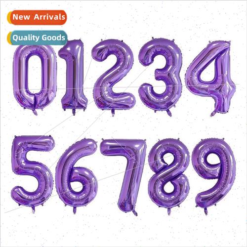 New 32 inch purple number balloon Children birthday party de