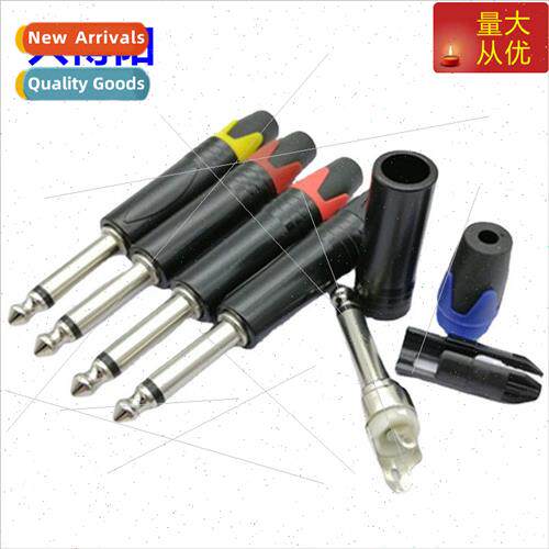 ckel Plated 5 Color 6.35 Plug Mono Soldered 6.5 Large 2 pron