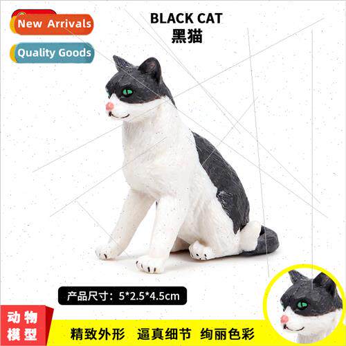 static solid animal cat model new black whe cat house cat or