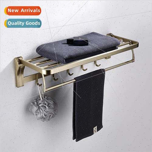 Brushed gold stainless steel wh groove activy towel rack bat
