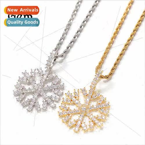 Europe new Christmas snowflake pendant copper inlay zirconia