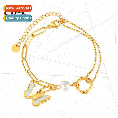 Europe Fashion Stainless Steel Mother Pearl Butterfly Pearl