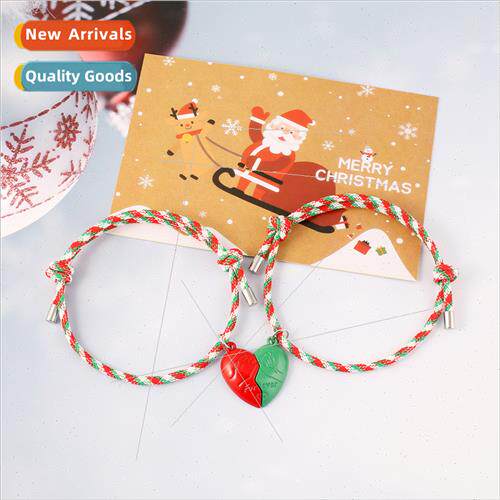 New Europe Christmas cardboard love magnet couple bracelet a