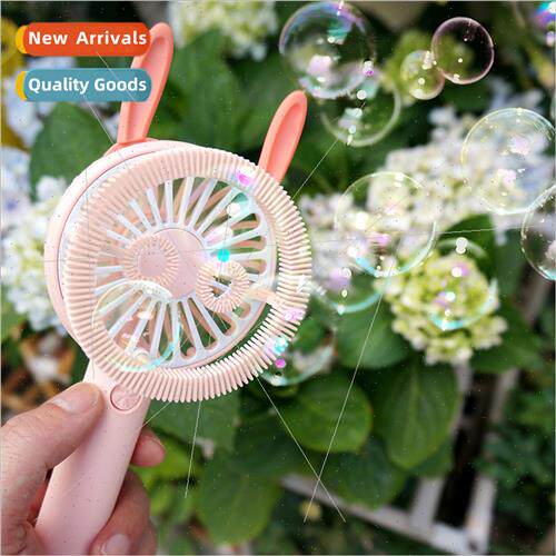 Children cartoon electric toy fan bubble machine wh usb char