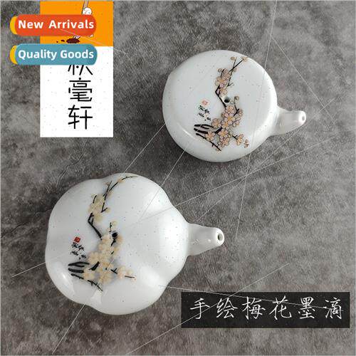 Ceramic Hand-painted Plum Blossom Round Ink Drops Brush Call