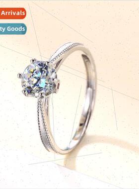 D color six claw set 80 points moissane ring women niche ope