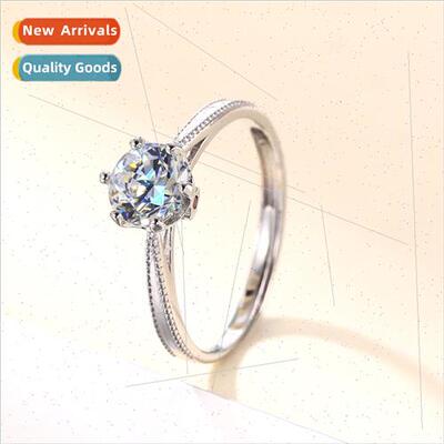 D color six claw set 80 points moissane ring women niche ope