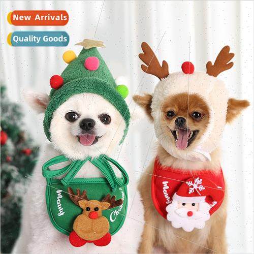 Dogs cats pets Christmas hats drooling scarf bibs teddy falc