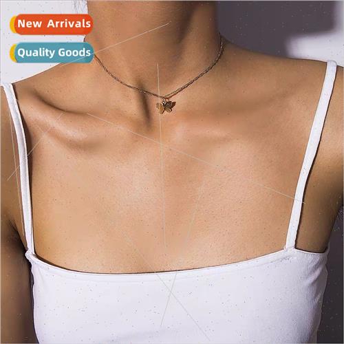 Korea wind necklace butterfly collarbone chain female hundre