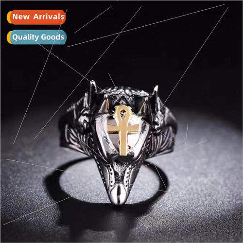 Vintage Aged Thai lver Grim Reaper Cross Beowolf Head Rings