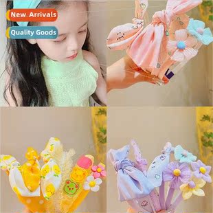 Children flower hair bands headdress Korea girls cute pressu