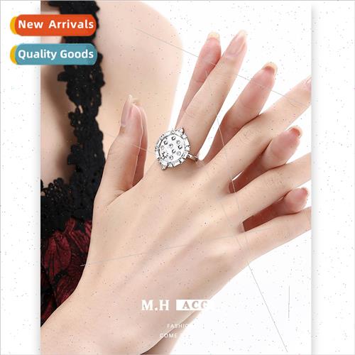 Autumn zirconia geometric open ring female simple fashion in