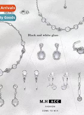 Transparent egg surface long earrings female fashion 925 ear