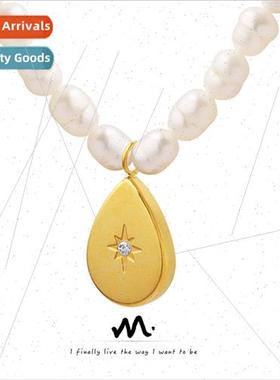 Water Drop Shape Zirconia Pendant Necklace French Ins Romant